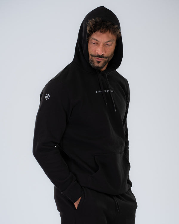 Father Fortified Anchor Midweight Pullover Black - Hover cropped hood angle