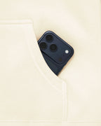 Anchor Pullover in Ecru, phone pocket detail