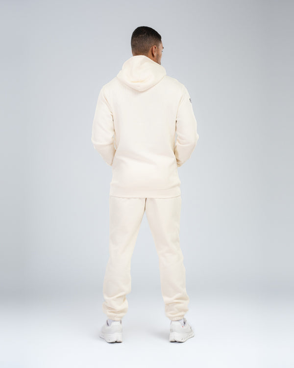 Anchor Midweight Set in Ecru, full-length back on model