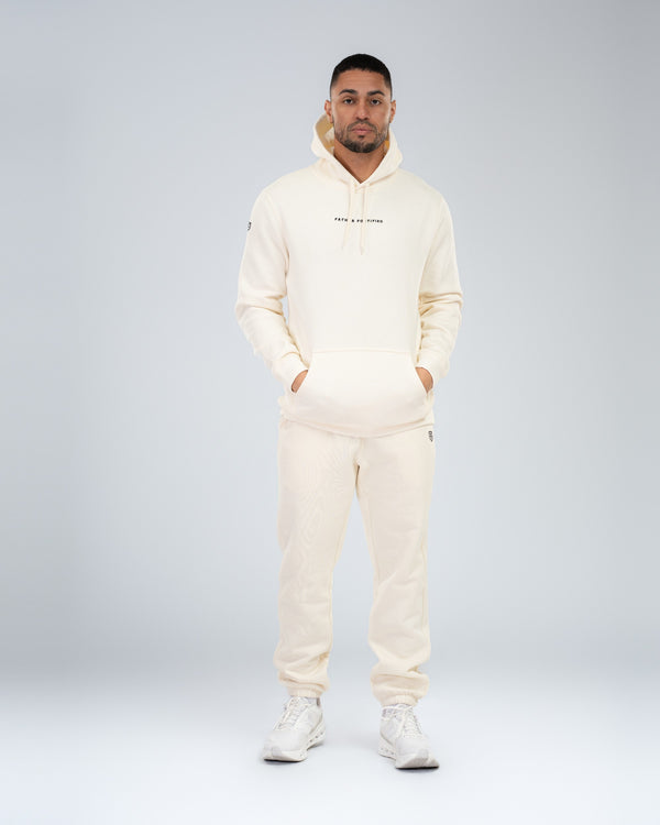 Anchor Midweight Set in Ecru, full-length front on model
