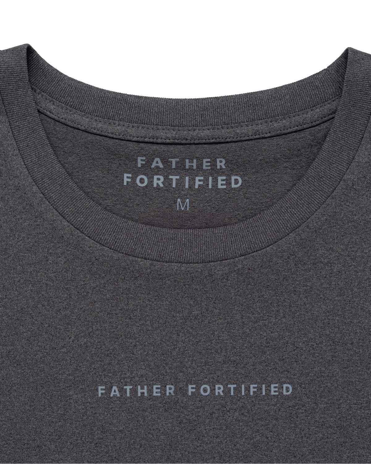 Apex Tech Tee in Graphite, printed neck label