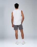 Core Short 6.5" in Stone, full-length back on model