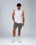 Core Short 6.5" in Stone, full-length front on model