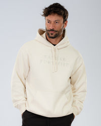 Mainstay Heavyweight Hoodie in Ecru, front on model