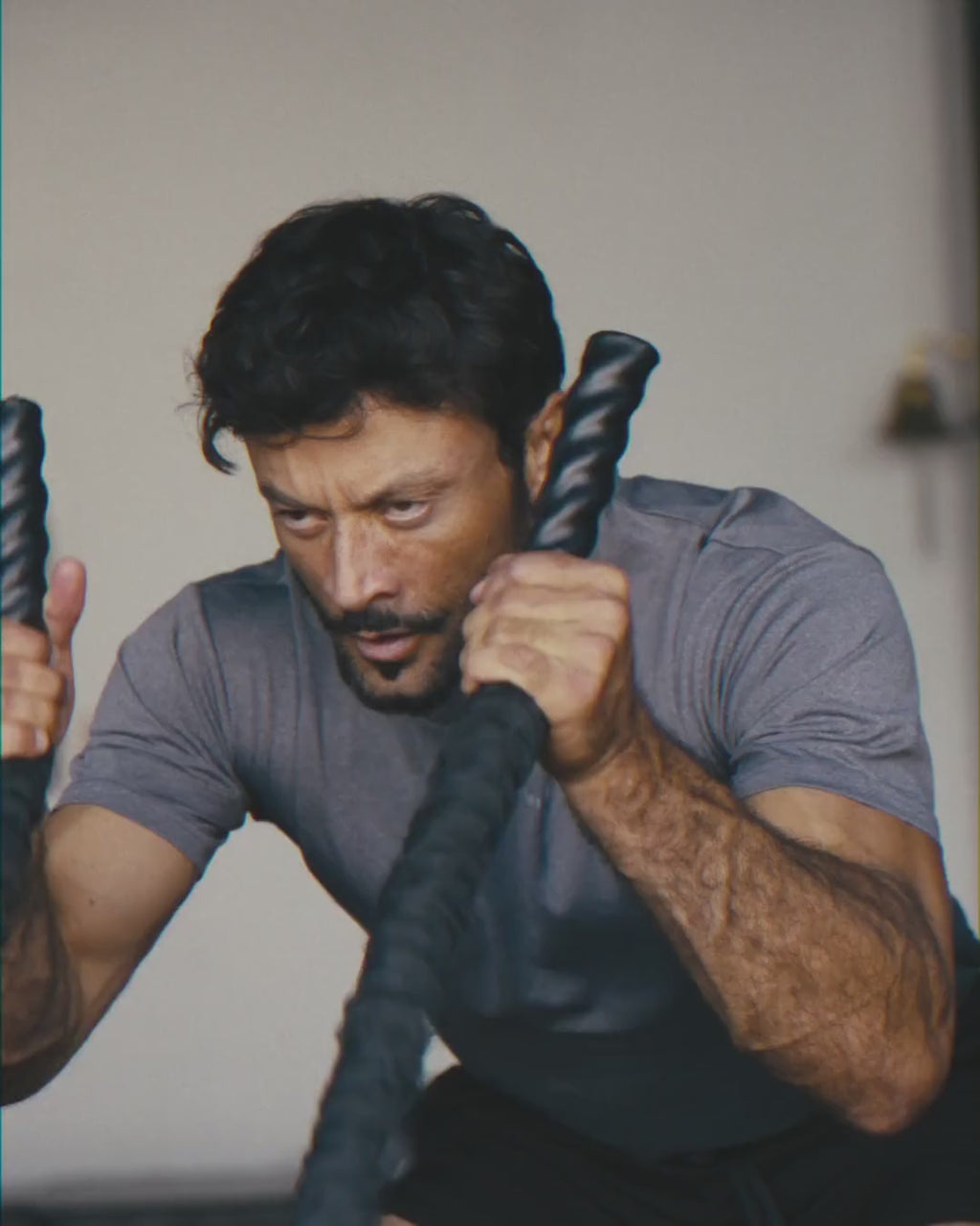 Apex Tech Tee in Graphite, fit in motion